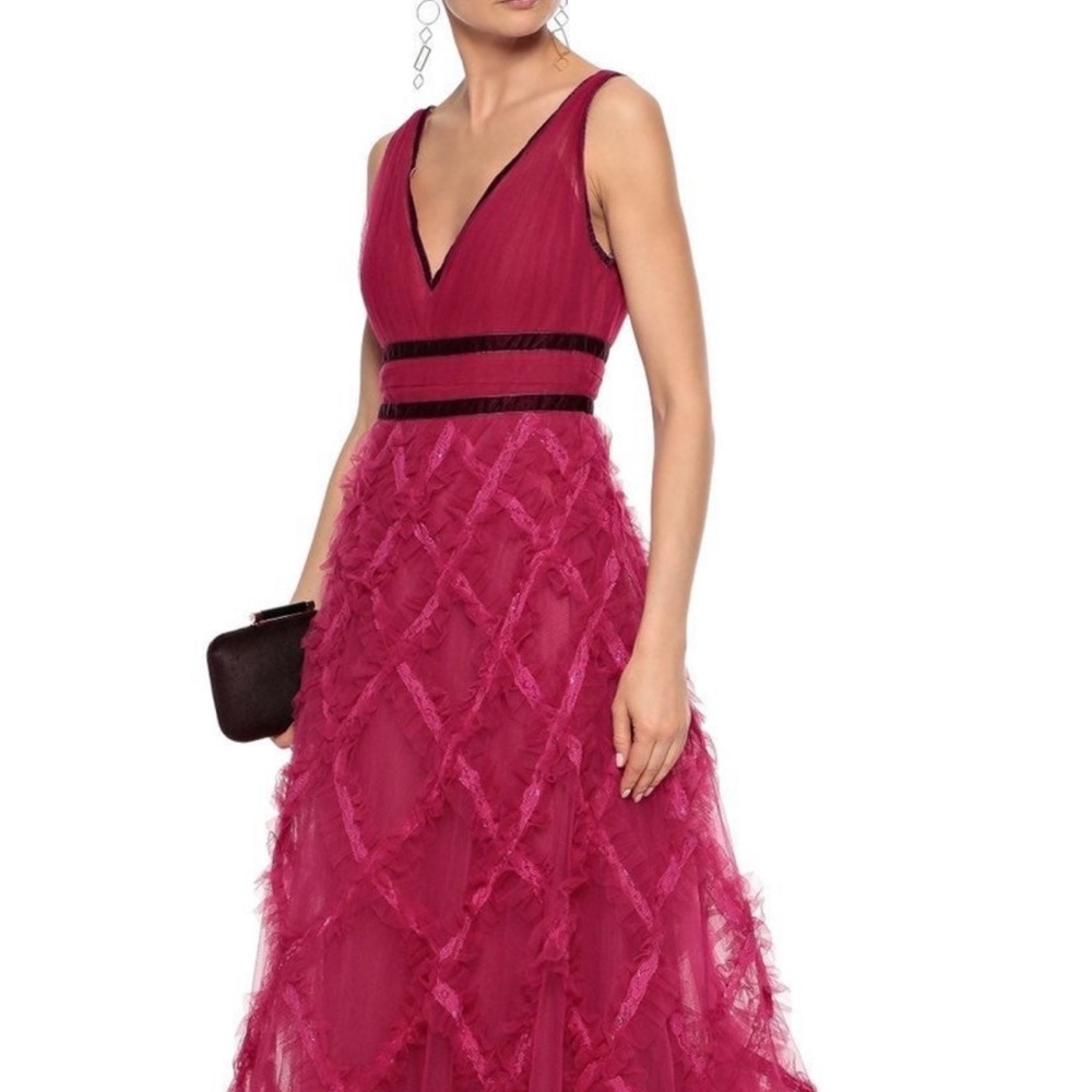Marchesa Notte Berry Gown pink